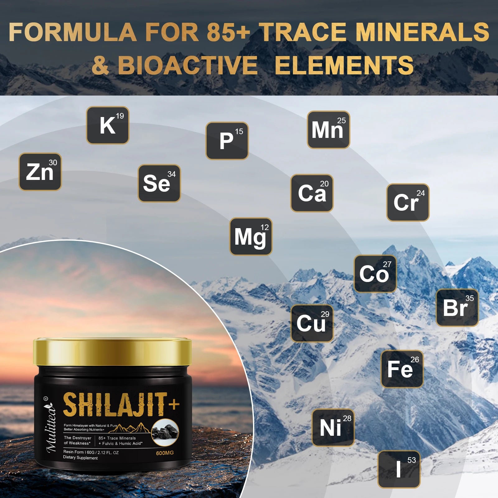 Suplemento Mineral Shilajit Orgánico de Alta Pureza